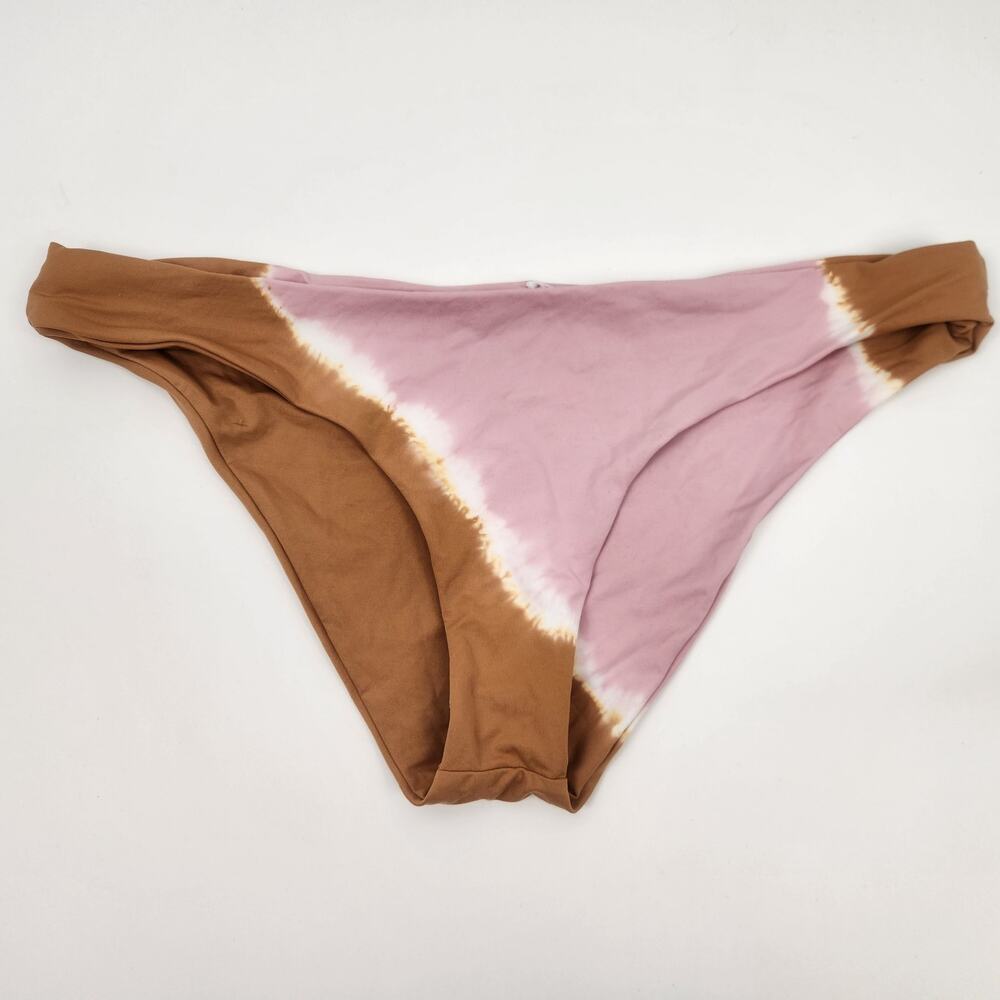 L*Space Sandy Bikini Bottom in Tie Dye Brown Pink Size Large